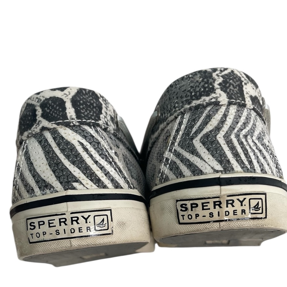 Sperry Top Sider Bahama Cheetah Zebra Print Sequin Womens Boat Shoes Size 9.5 M - Picture 5 of 8